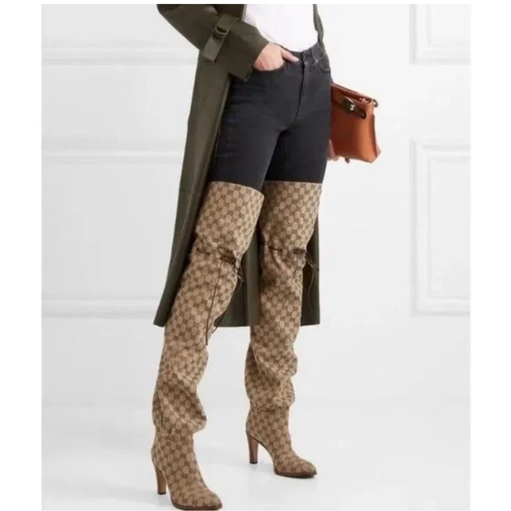 Gucci -  GG Canvas Over-the-Knee Boots